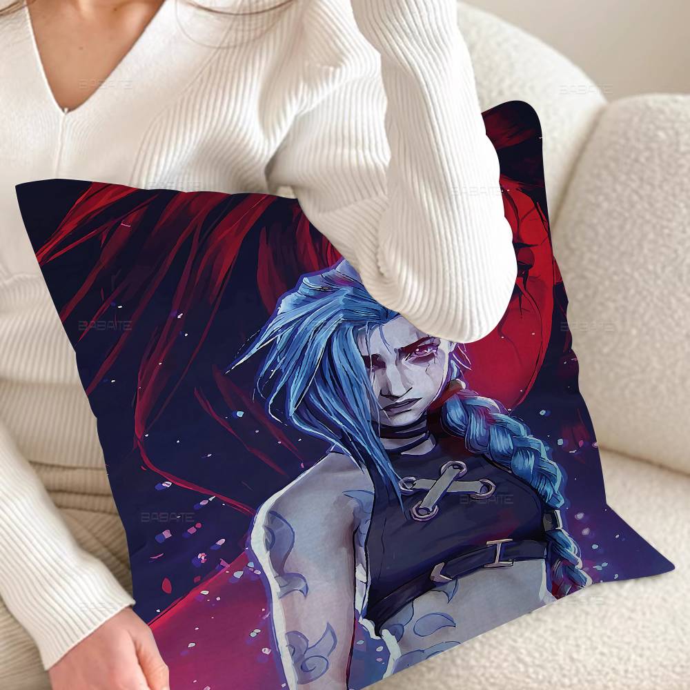 Game Arcane J-Jinx Pillowcase Toon Gift Cushion Cover Bedroom Home Sofa Chair Seat Decor Pillow Case