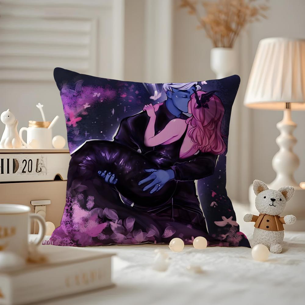 LLore OOlympus Comics Anime Cushion Cover Antidustmite Pillowcase Invisible zipper silky short plush Sofa cushion cover