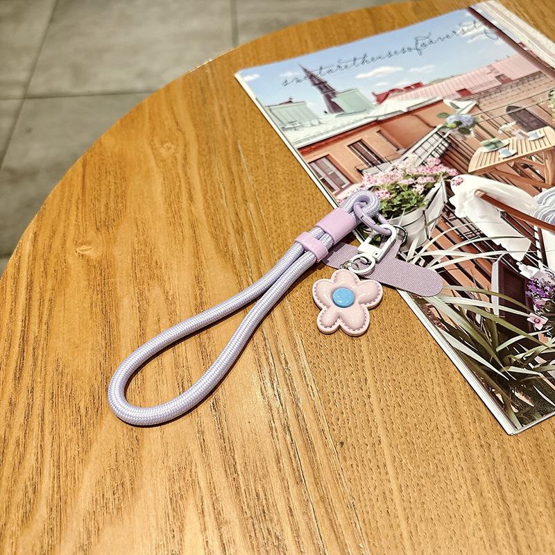 1Pcs Creative Flowers Phone Lanyard Wristband Anti Loss Anti Drop Universal Mobile Pendant Decoration Diy Detachable