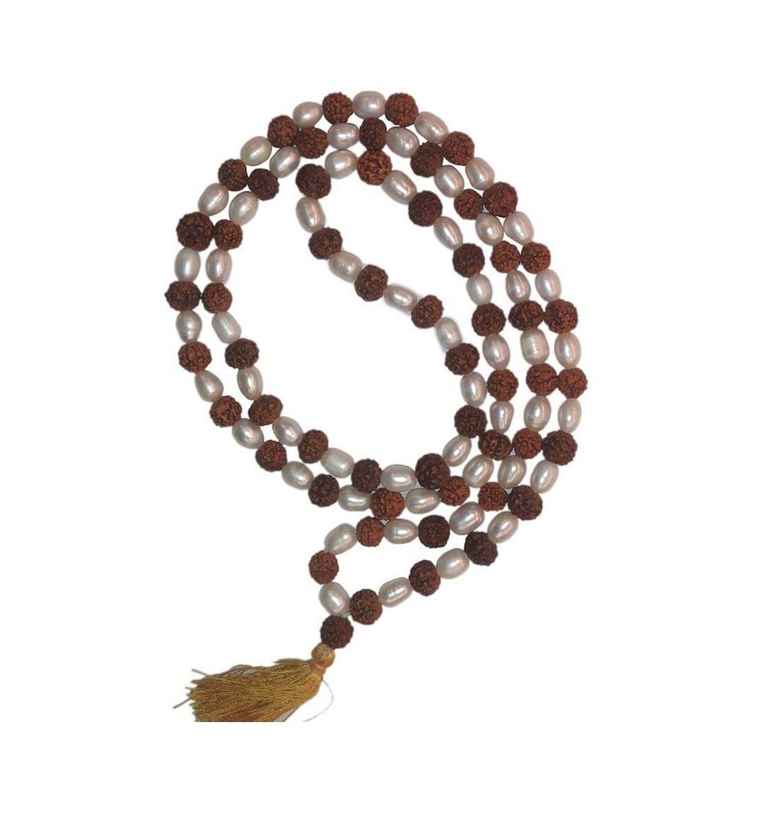 Чётки из Рудракши и Жемчуга, Rudraksha Moti Mala Rosary, Kalyan Puja
