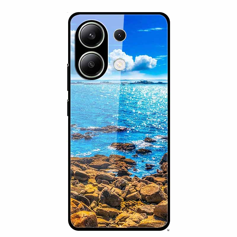 Glass Case For Xiaomi Redmi Note 13 Case Soft Bumper Tempered Glass Hard Back Cover For Redmi Note 13 Pro Phone Case Funda Coque