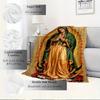 1pc Virgin Mary,Guadalupe,Devotion Flannel Blanket  Lightweight Soft for All Seasons, Ideal for Couch, Office, Bed, Travel, Camping  Throw78