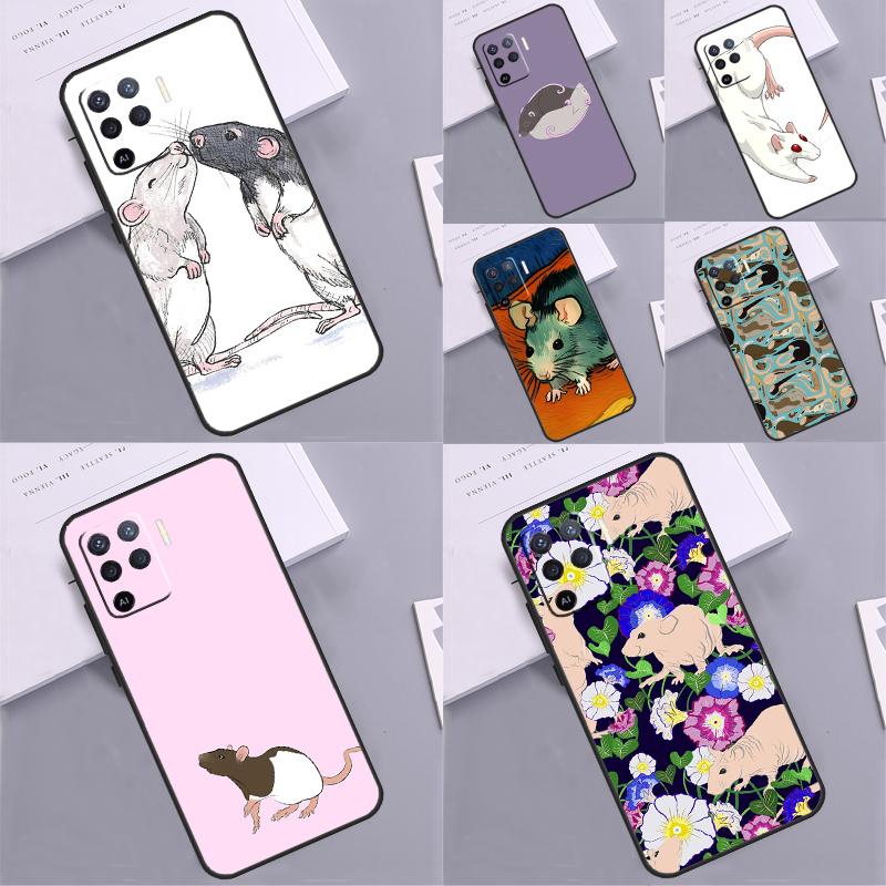 Cute Rattie Rats Phone Case For Oppo A38 A18 A58 A78 A98 A79 A40 A60 A80 A16 A76 A96 A15 A74 A94 A54 A77 A17
