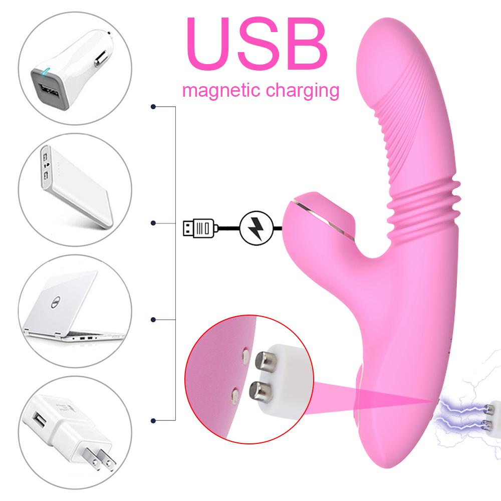Heating G Spot Dildo Thrusting Vibrator Powerful Clit Sucker Nipple Stimulator Vagina Massager Adult Sex Toys for Woman