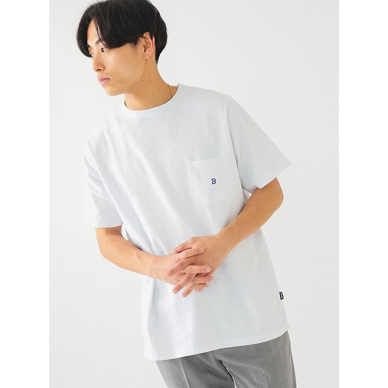 [Beams] S/S TEE B logo pocket T-shirt men's WHITE L 11041320803