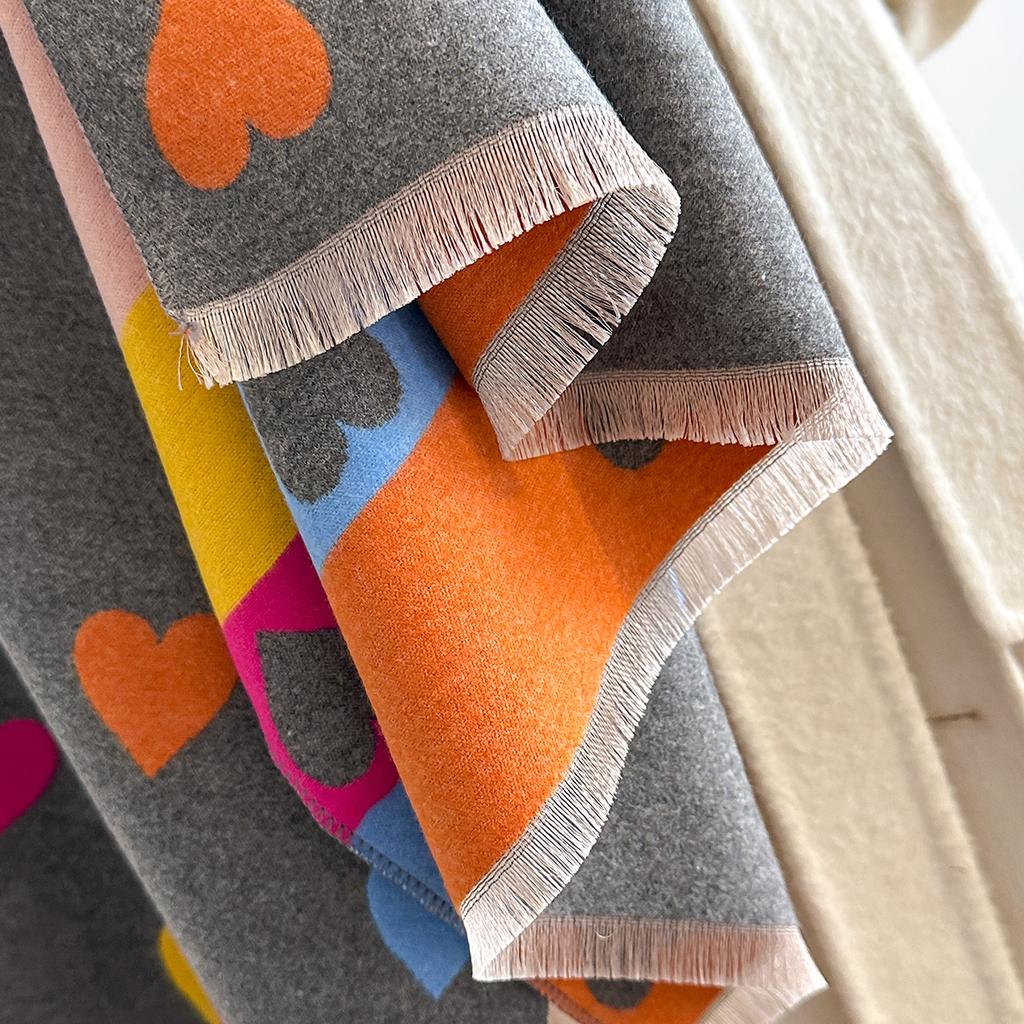 Multi-Color Love Tide Winter Polka Dot Versatile Long Thickened Multi-Functional Shawl Imitation Cashmere Scarf Women