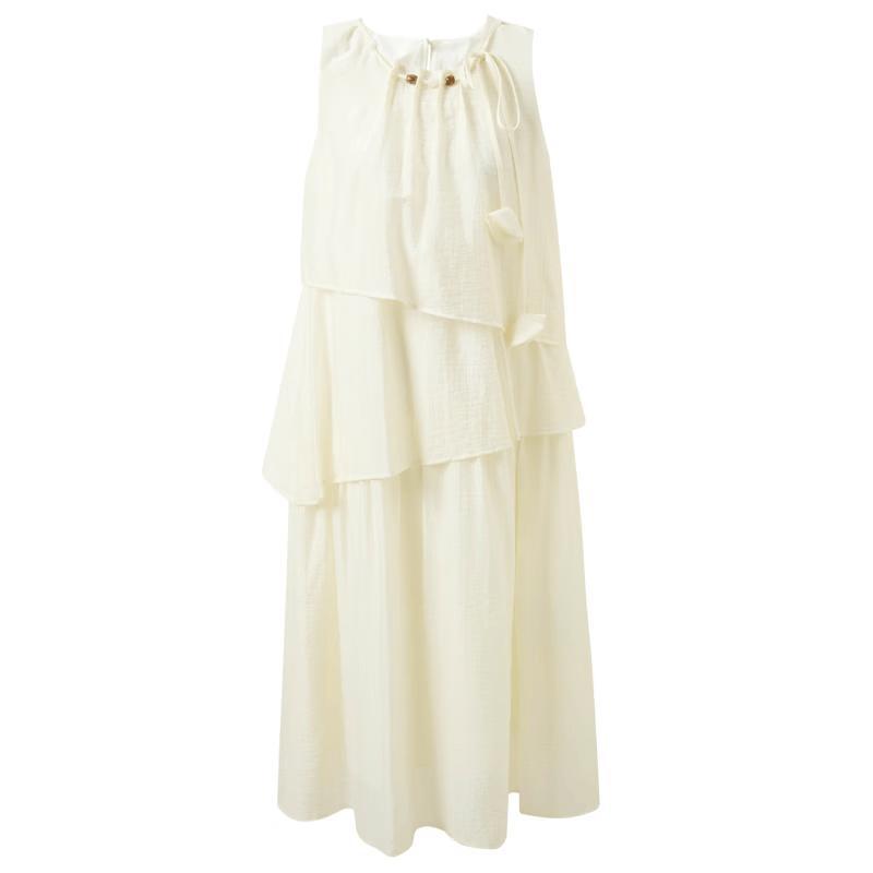 Sancai Lyocell Blend Sleeveless A-Line Maxi Dress L