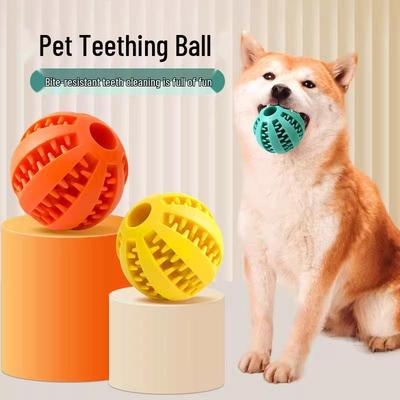Boredom Relief Rubber Dog Toy - Bite-Resistant, Teeth-Cleaning Molar Ball for Small To Large Puppies with Sound