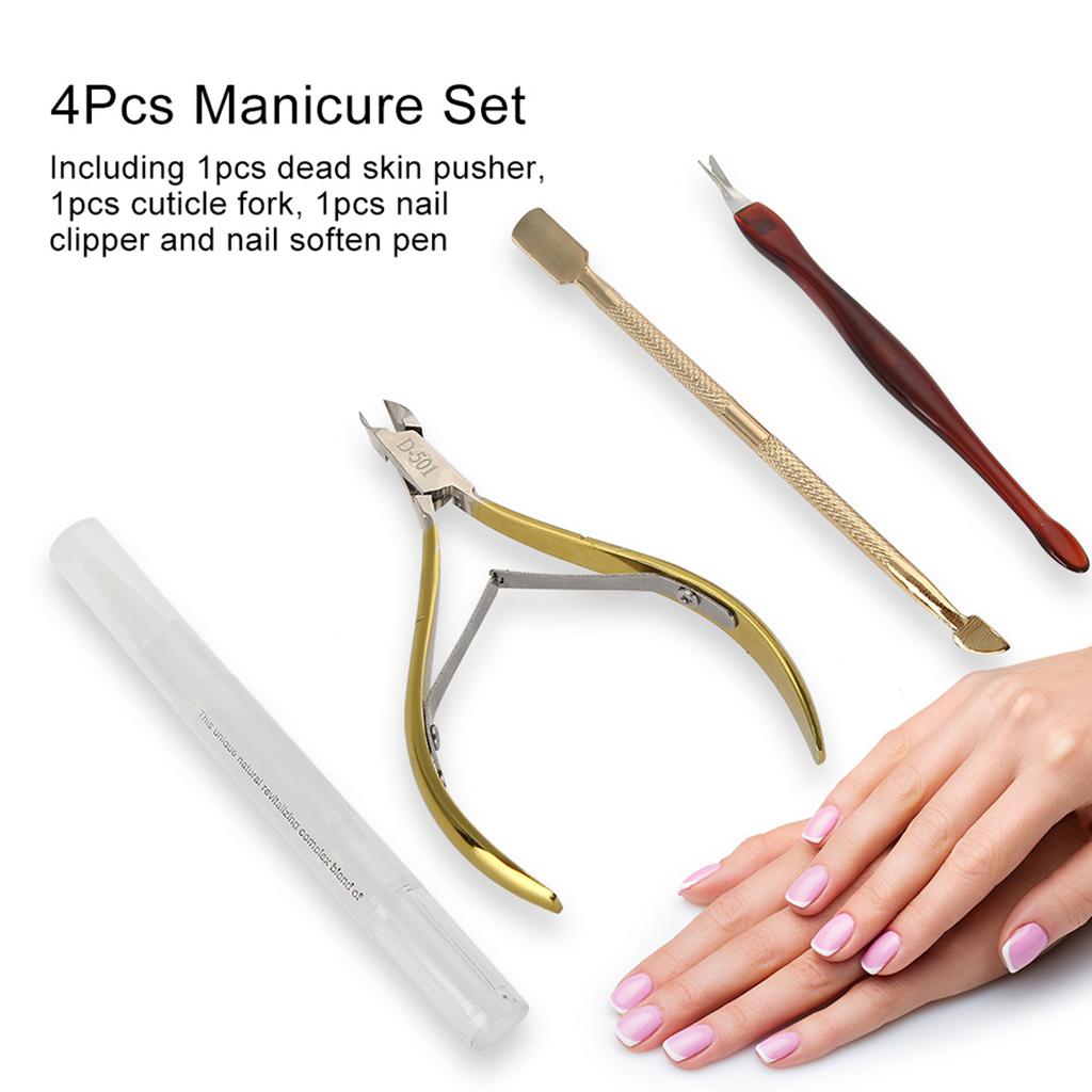 4Pcs/set Nail Care Tools Nail Cuticle Clipper Dead Skin Removal Cutter Manicure Kit