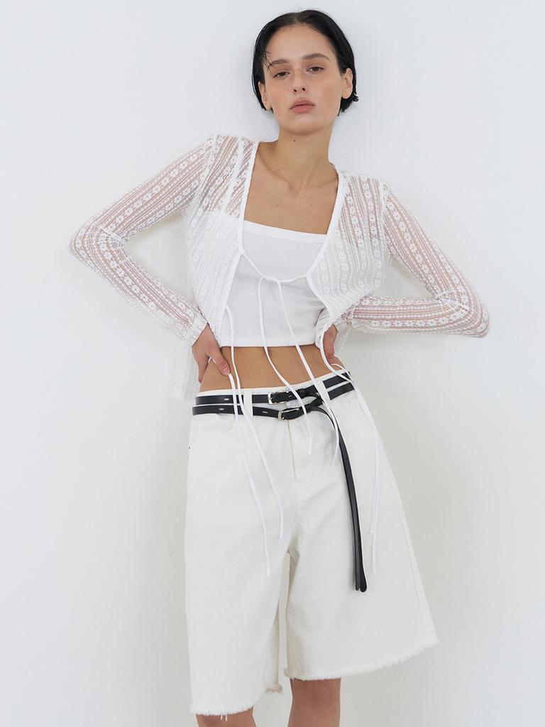 ETMON Bermuda Denim Pants White