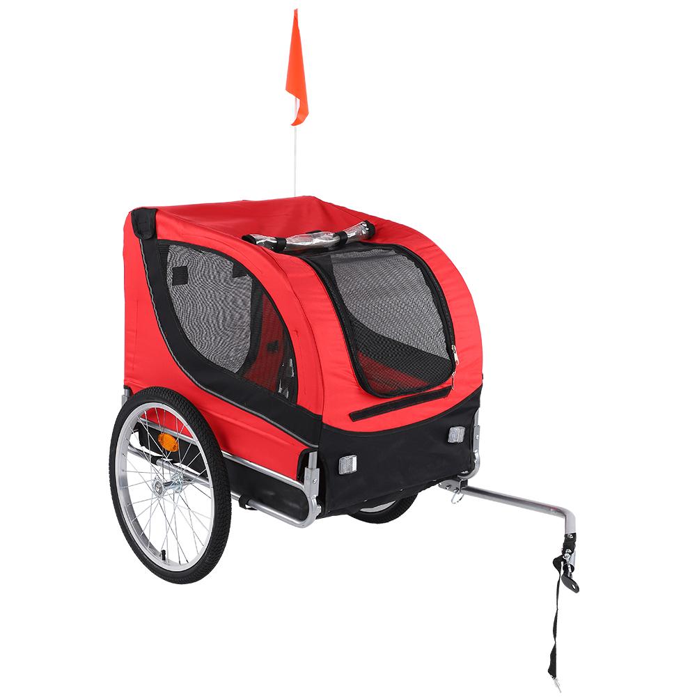 Pet Bike Trailer Smoothly Rolling Safety Bicycle Cart for Camping Hiking Walking Cycling