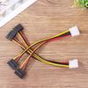 2Pcs Ide Molex 4 Pin To 2 X Sata Power Cable Serial Ata Y Splitter Hard Driver Dual Extension Cord Adapter Connector