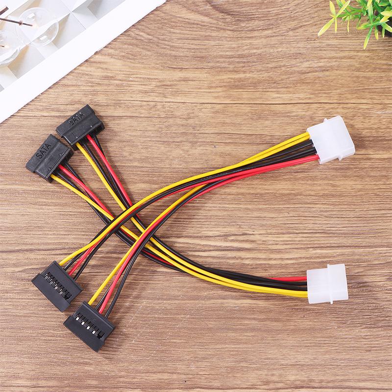 2Pcs Ide Molex 4 Pin To 2 X Sata Power Cable Serial Ata Y Splitter Hard Driver Dual Extension Cord Adapter Connector