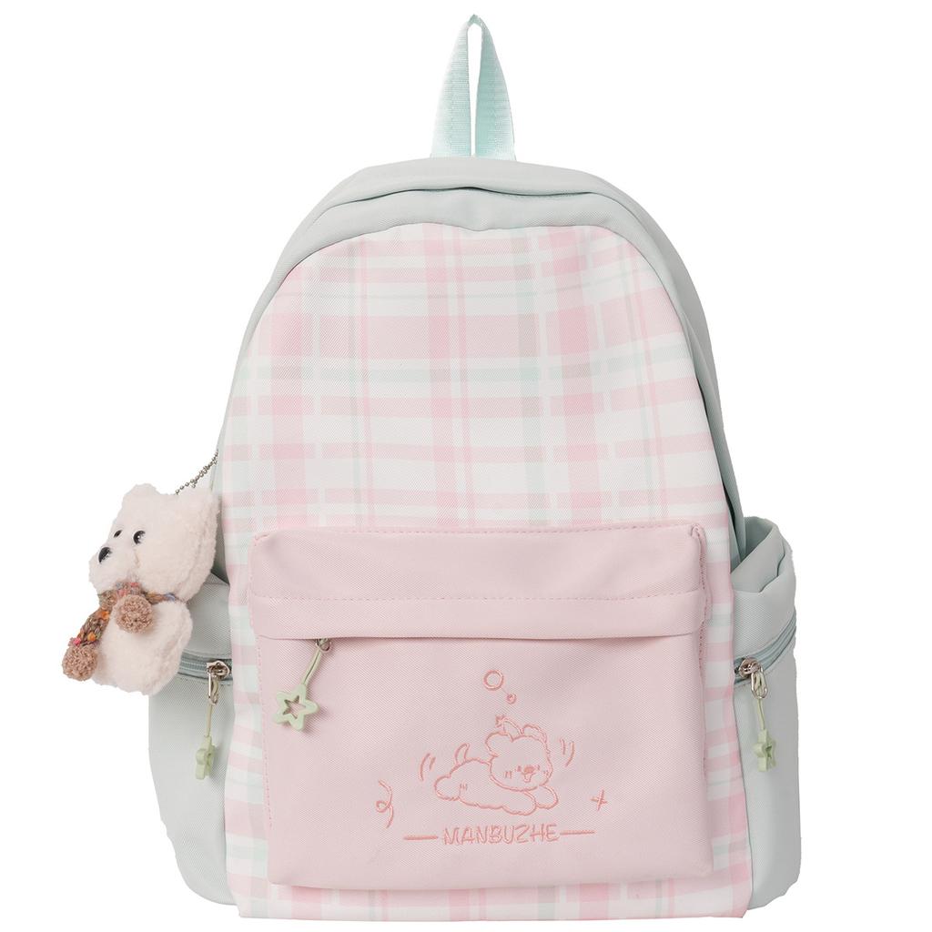 Schoolbag lightweight backpack female leisure travel student schoolbag female ins wind Korean version girl contrasting color backpack