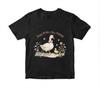 Mama Duck With Ducklings Mother's Day Spring Floral Tee Black T-shirt