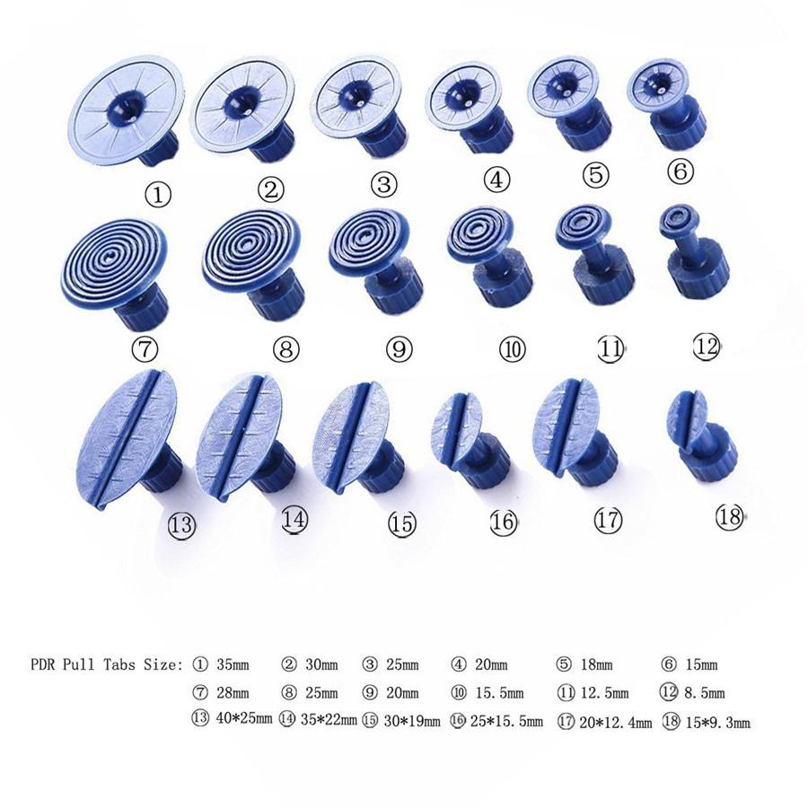Car SUV Body Paintless Dent Repair Metal Slide Hammer Puller+18*Blue Pulling Tab