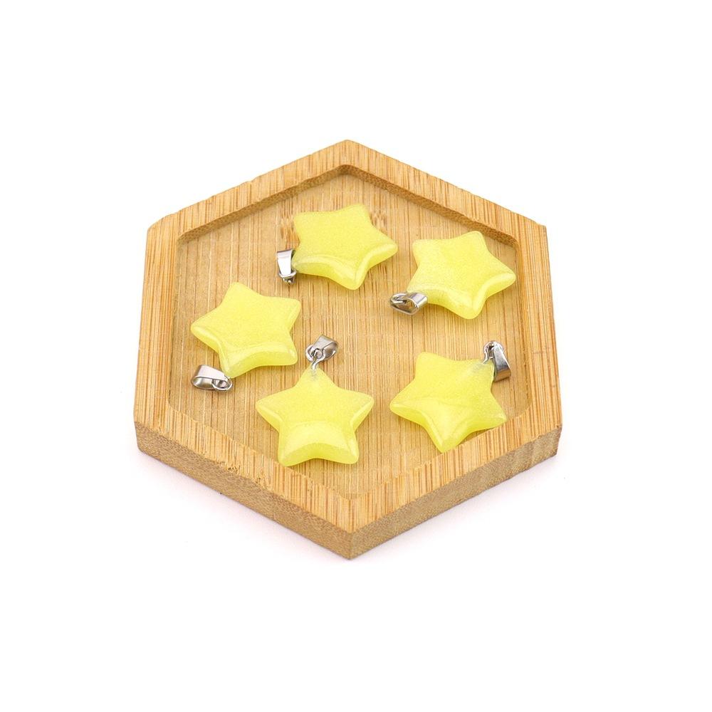 Agate Star Pendant Necklace Jewelry Powder Crystal Necklace Fashion Valentine'S Day Gift 20 * 6