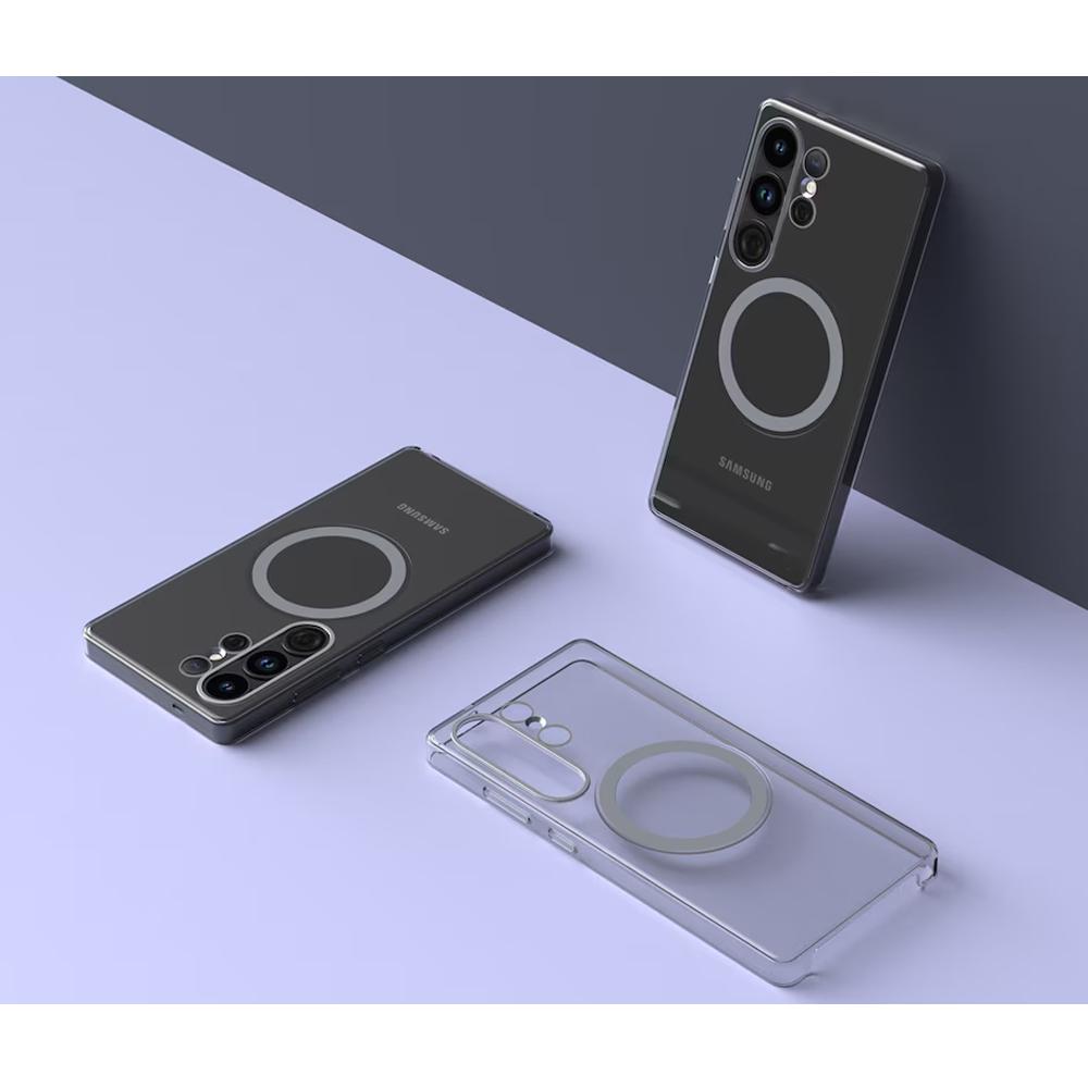 Husa magnetica transparenta originala Samsung Galaxy S25 Ultra S25+ S25 Plus S25 cu carcasa de protectie pentru incarcator Qi2 compatibila cu magnet