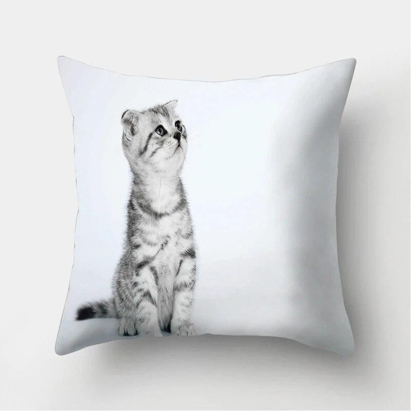 Cute Cat Print Decorative Cushion Pillowcase  Cover Pillow Sofa Living Room