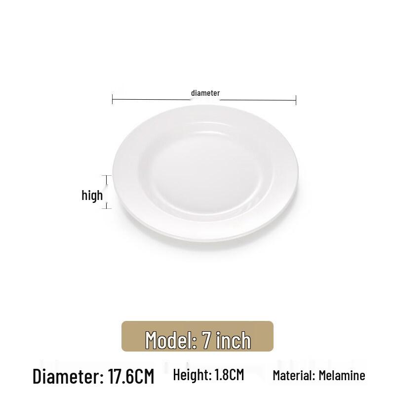Melamine Round Dinner Plate Set (Set of 5)