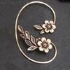 1 Ear Hook and 1 Earring Retro Plant Flower Ear Hook Earrings Female Personality Creative Spirit Ear Bone Clip