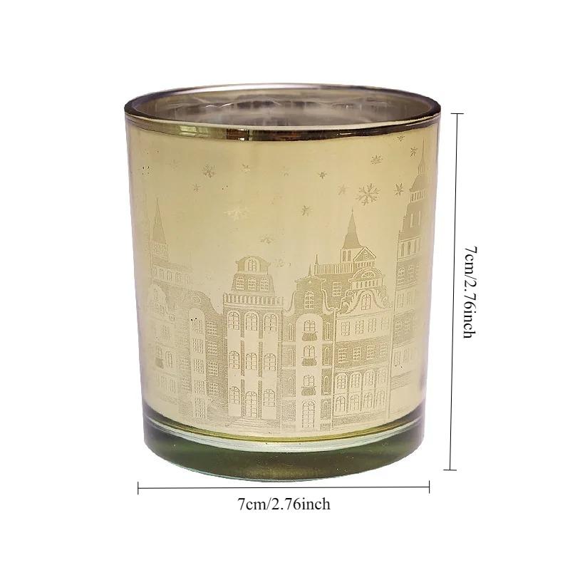 Christmas Empty Glass Jars for Candles Wholesale New Year Candle Jar Red Tealight Candle Holders