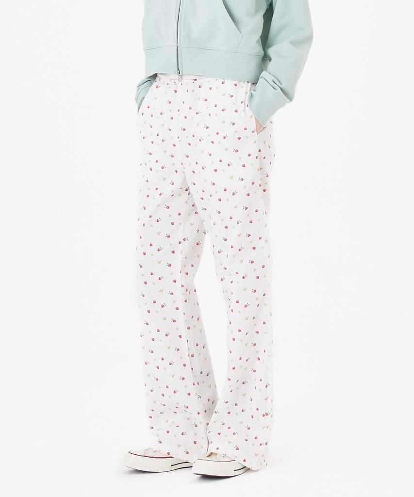 Mark Gonzales Women'S Strawberry Bootcut Pants - Ivory
