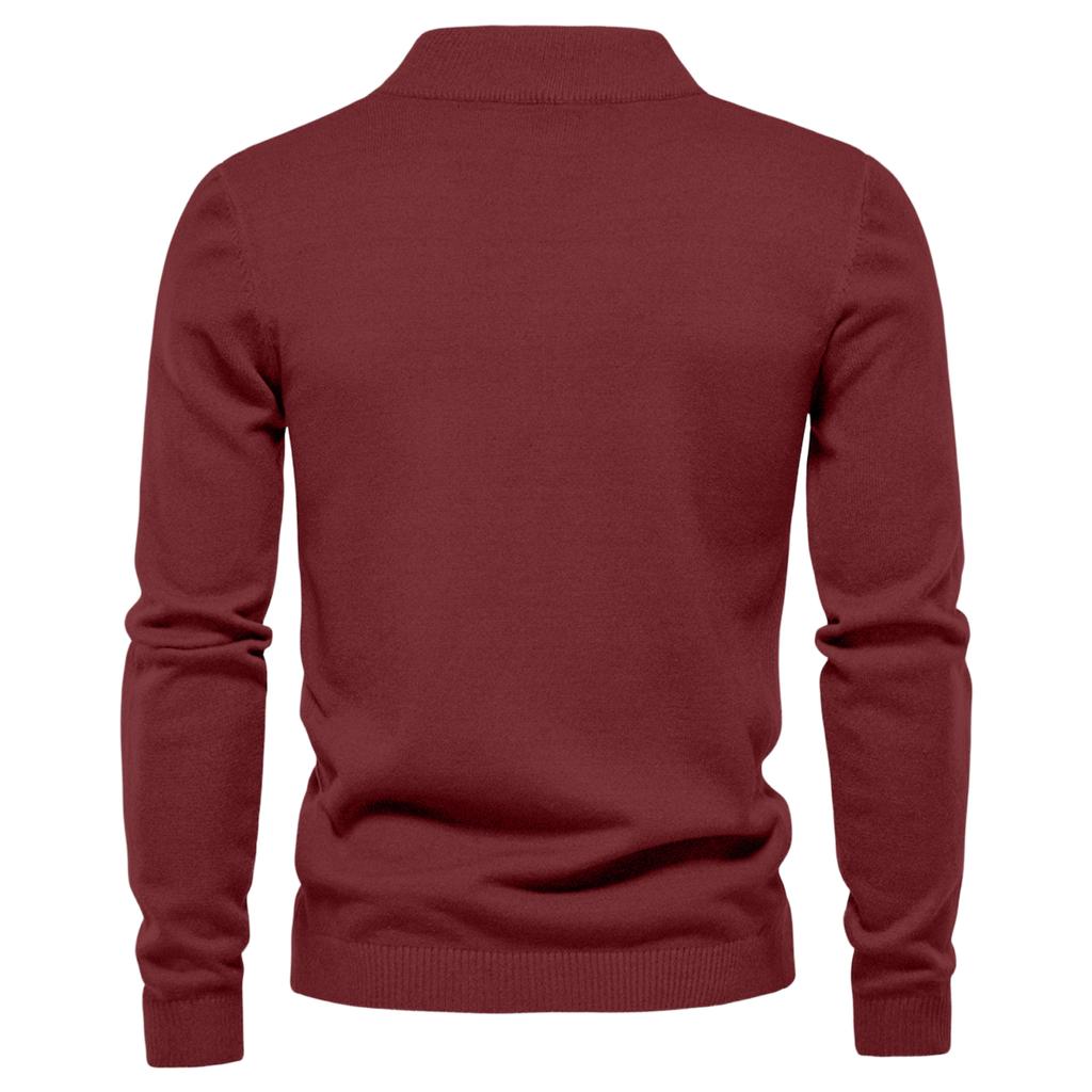 And Winter Thickened Warm Sweater Medium Collar Men's Multi-color Sweater