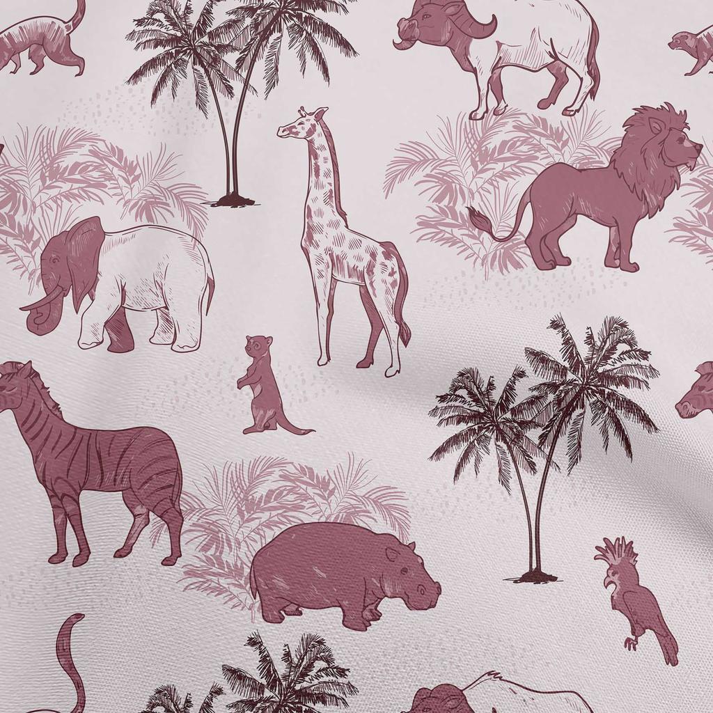 oneOone Cotton Flex Brown Fabric Tropical Animal Sewing Craft Projects Fabric Prints By Yard 40 Inch