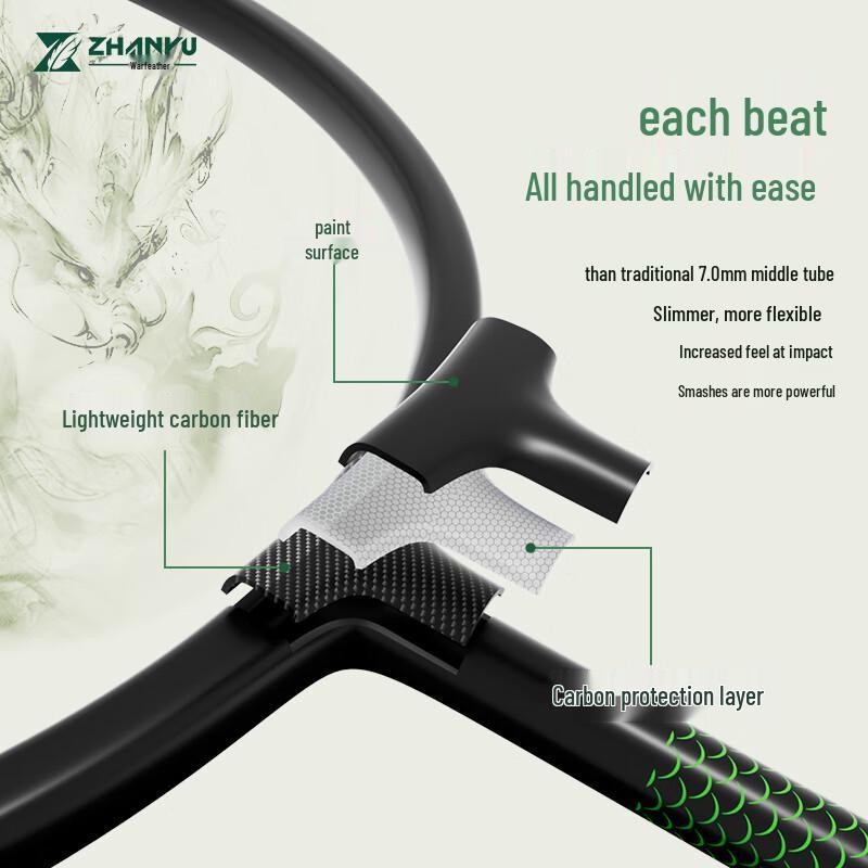 ZhanYu Professional Full Carbon Offensive Badminton Racket