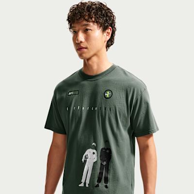 Nike Sportswear T Shirts Men s Green Camouflage Crew Neck Moderate 3XL