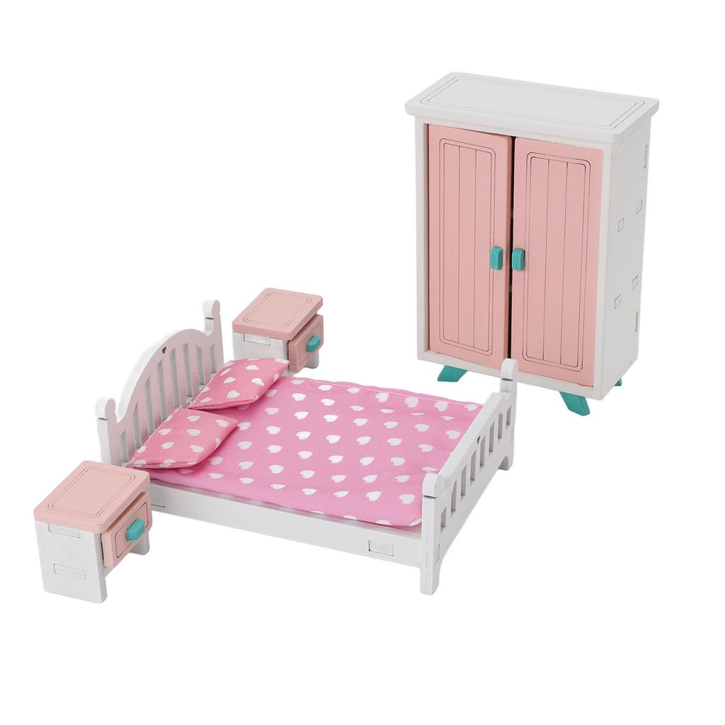 Children Simulation Miniature Dollhouse Bedroom Scene Small Furniture Home Role Playing Educational 