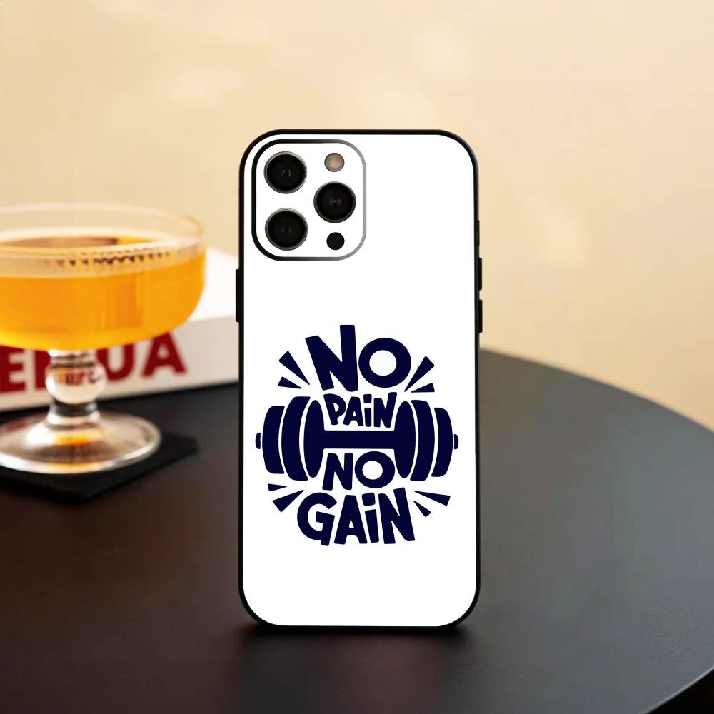 N-No P-Pain No Gain Gym Phone Case Silicone Soft For IPhone 17 16 15 14 13 12 11 X XR Plus Pro Max Plus