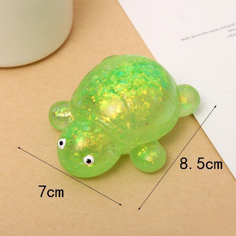 Adult Anti-stress Soft TPR Slow Rebound Sequins Maltose Pinch Toy Stress Relief Elastic Squeezing Colored Turtle Decompression