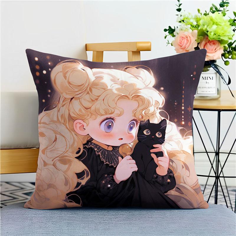 Cartoon Pillow, Pink and Cute, Ice Moon Hare Animation Peripheral Room Sofa Decorative Pillow