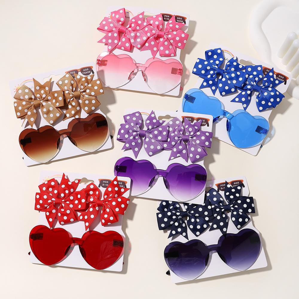 4set Baby Bows Headband Cartoon Sunglasses Girls Beach Pography Props Toddler Headwear Kids Hair Accessories New Year Gift