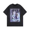 Summer New American Washing Water Short Sleeves Old High Street Style T-shirt Heavy Loose Couple Tide Men and Women Same Style
