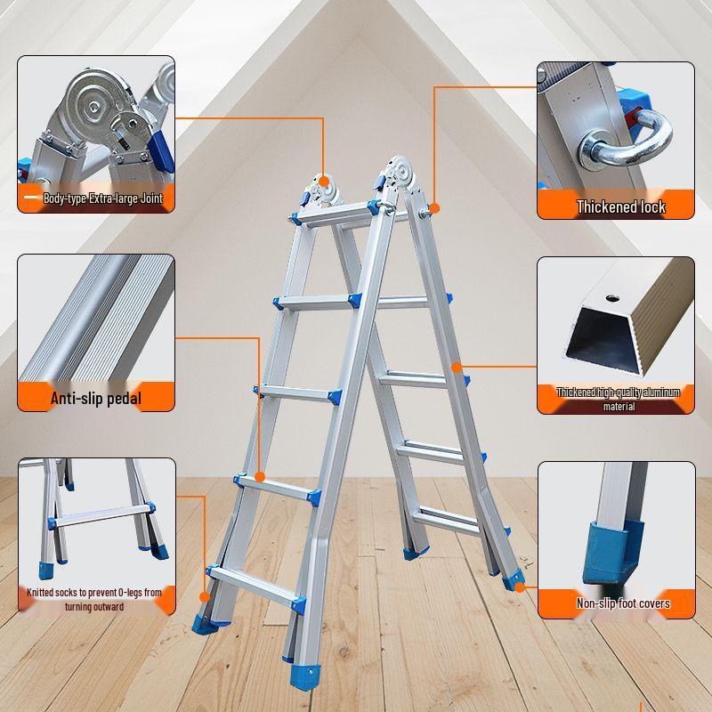 Compact Multi-Functional Aluminum A-Frame Ladder