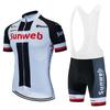 Mens Short Sleeve Cycling Jersey Set Sunweb Team Edition Mountain Road Bike Moisture Wicking