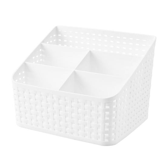 

5 Grids Large Capacity Storage Basket Fadeless Plastic Simple Appearance Sundries Storage Box Kitchen Supplies білий