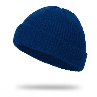 Men's Winter Warm Solid Color Knitted Woolen Hat Pullover Ski Cap for Autumn and Winter Fashion Accessory