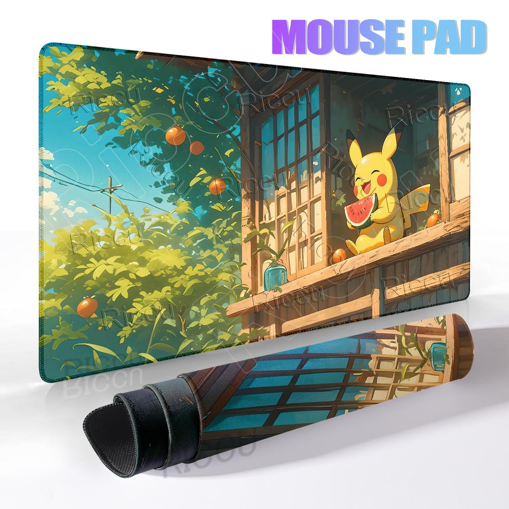 Pikachu Extended Gaming Mousemat Big Size Desk Carpet Non-Slip Rubber PC Keyboard Rug Anime Pokemon Mousepad for E-Sports Gamer