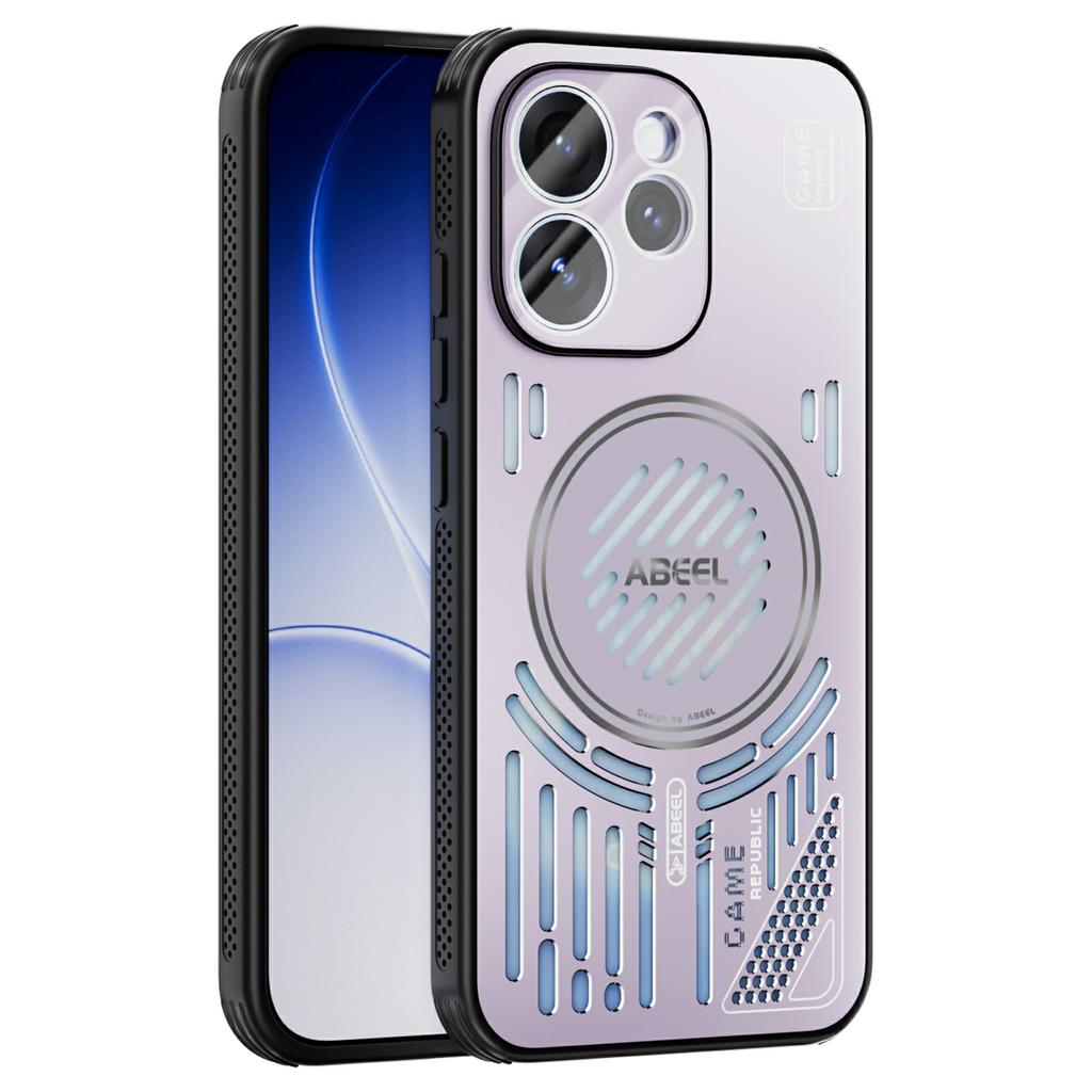 ABEEL For Oppo Reno15 Pro 5G (Global)/Reno15 5G (China) Magnetic Case Aluminium Alloy + PC + TPU Hollow Heat Dissipation Phone Cover