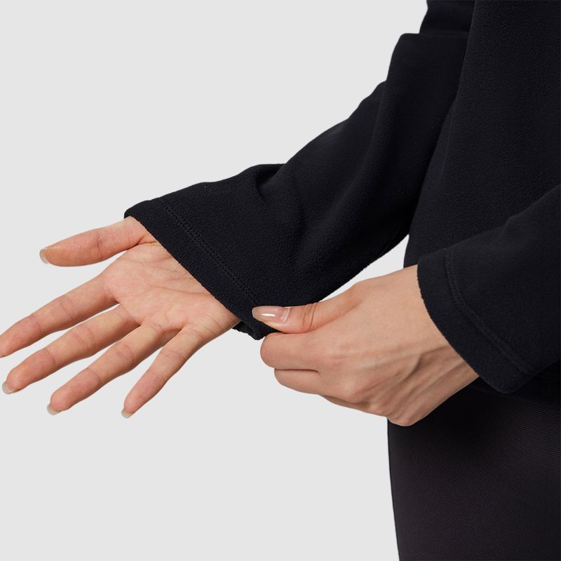 SAUCONY Sports Lifestyle Series Half-Zip Solid Color Stand Collar Pullover Long Sleeve Sweatshirt Women Sweatshirt Black SC1240156A-BK01