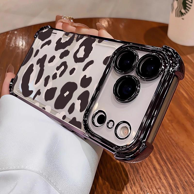 

Leopard Print Pattern Electroplated Shockproof Phone Case For Samsung Galaxy S23 S24 S25 S26 Ultra S22 S21 Plus FE Cover Galaxy S21 FE 5G