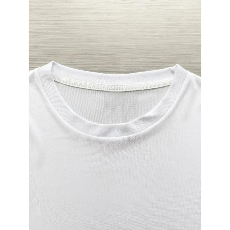 Men's Casual Print T-Shirt - Soft and Breathable , Eye-Catching Training Graphic, Crew Neck Short Sleeve Summer Workout Top, for Sports and Daily Wear