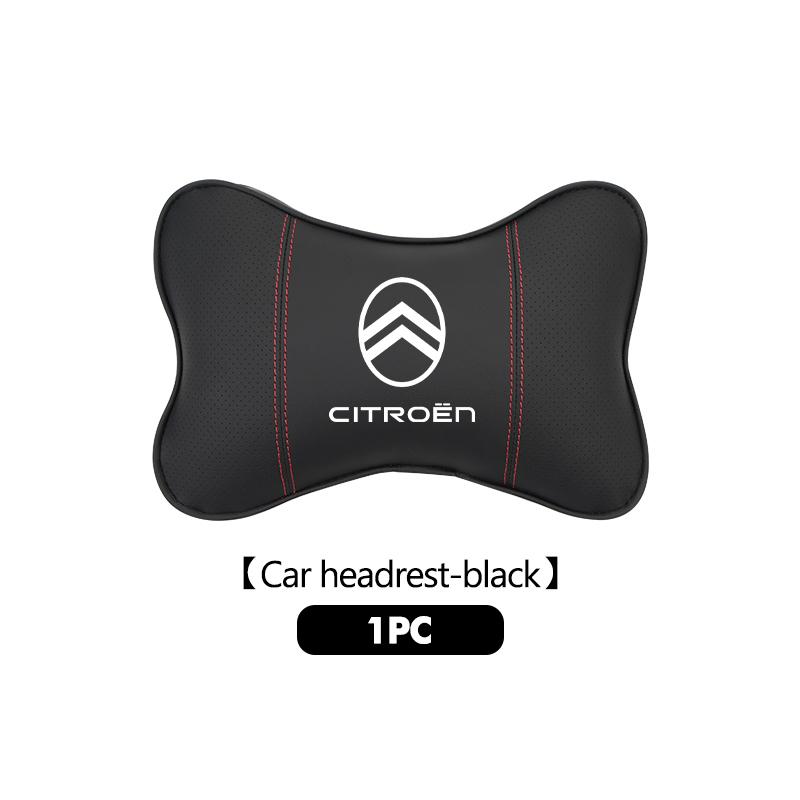 EMHV7 Leather Car Headrest Neck Pillow Seat Waist Cushion Lumbar Support For Citroen C4 C3 C5 C1 C2 C6 VTS C4L DS3 DS4 DS5 Grand