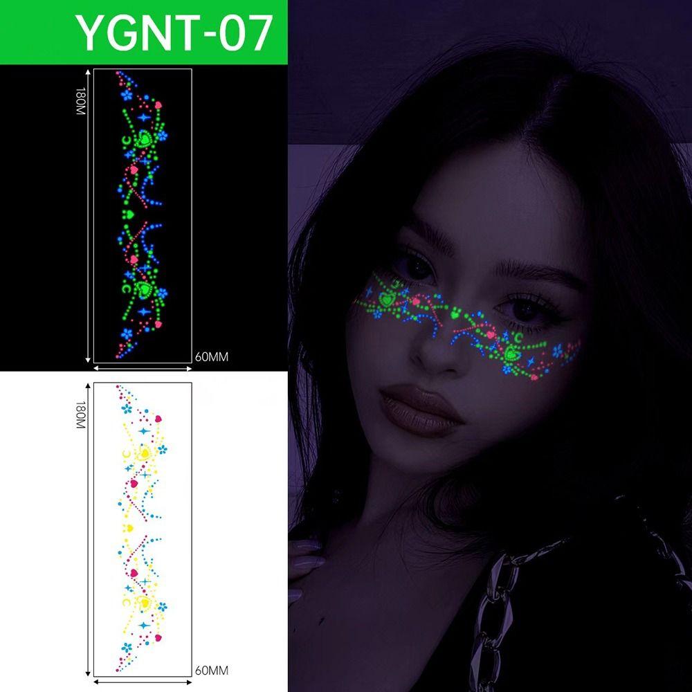 Glow in The Dark Halloween Temporary Tattoos Luminous Body Art Tattoos Festival Ornament