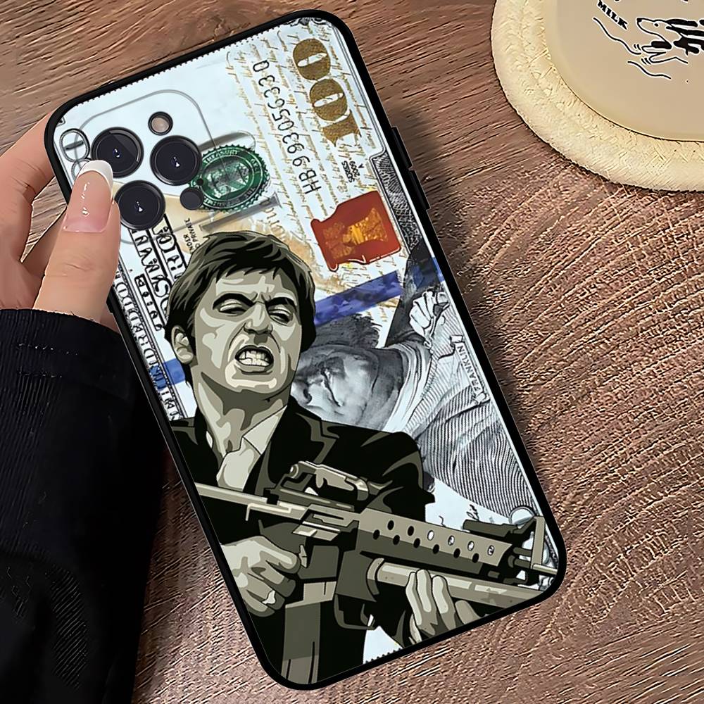 Classic Tonny Montanas Scarface For Iphone 11 12 13 14 15 16 17 Pro Max Mini Plus Black Cover Phone Case