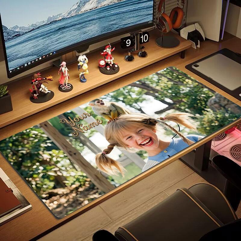 Pippi Longstocking Custom Name Large Size Mouse Pad Large Gaming Table Cushion Non-slip Laptop Tablet Big Mousepad XXL Mat Mini PC Playmat With Lock E